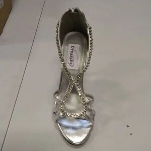 Dyeables Silver Embellished Women's Heels